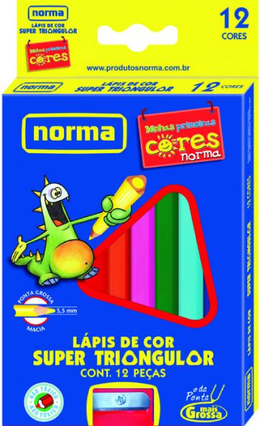 Lápis de Cor Triangular Norma 12 Cores