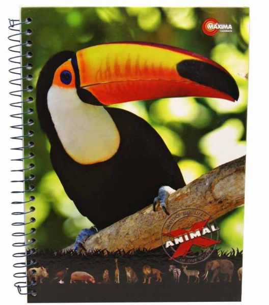 Caderno Universitário Espiral Máxima X-Animal