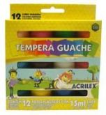 Tinta Guache Escolar Acrilex c/ 12 unidades 15ml