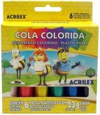 Cola Colorida Acrilex C/6 Unidades 23gr