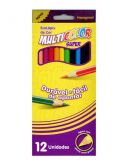 Lápis de Cor Hexagonal Multicolor Super 12 Cores