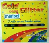 Cola Colorida C/ Brilho Maripel C/6 Tubos de 25gr